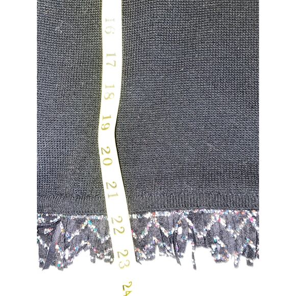 Reference‎ Point Fringe Trim Sweater - Size M - Beaded Trim - Vintage - Picture 5 of 7